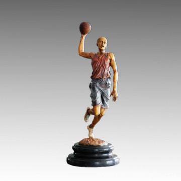 Estatua de Deportes Jugador de Baloncesto Tiro Escultura de Bronce, Milo TPE-777 (S)